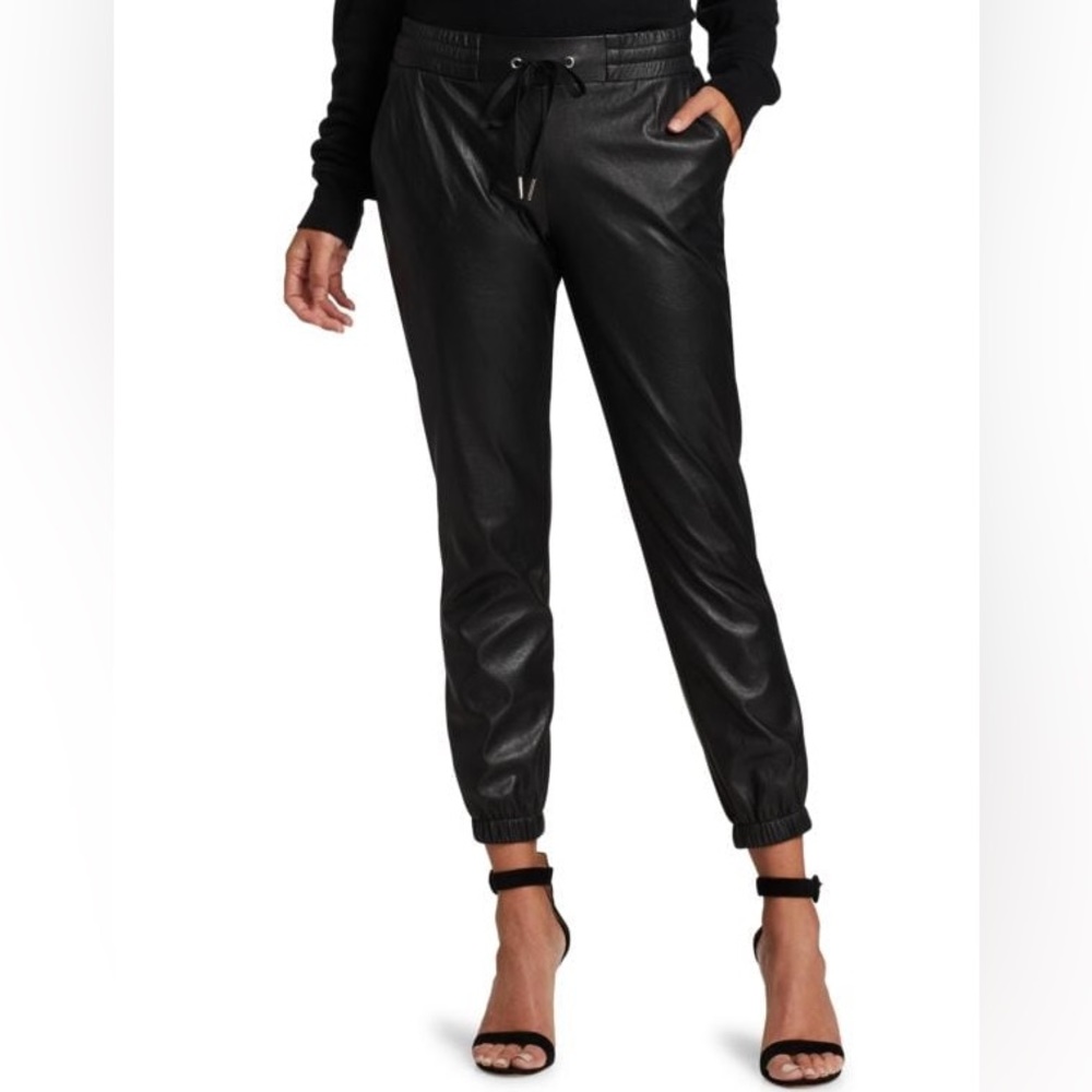 n: Philanthropy Scarlett faux leather joggers in black